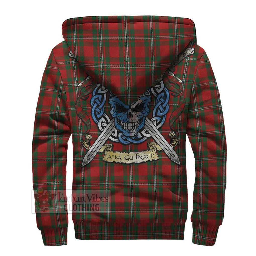 Tartan Vibes Clothing MacGregor (McGregor) Tartan Sherpa Hoodie with Family Crest Celtic Skull Style