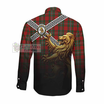 MacGregor (McGregor) Crest Tartan Long Sleeve Button Shirt with Golden Lion Emblem Celtic Style Men's Shirt - Tartan Vibes Clothing