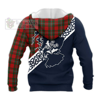 MacGregor (McGregor) Tartan Knitted Hoodie Featuring Thistle and Scotland Map