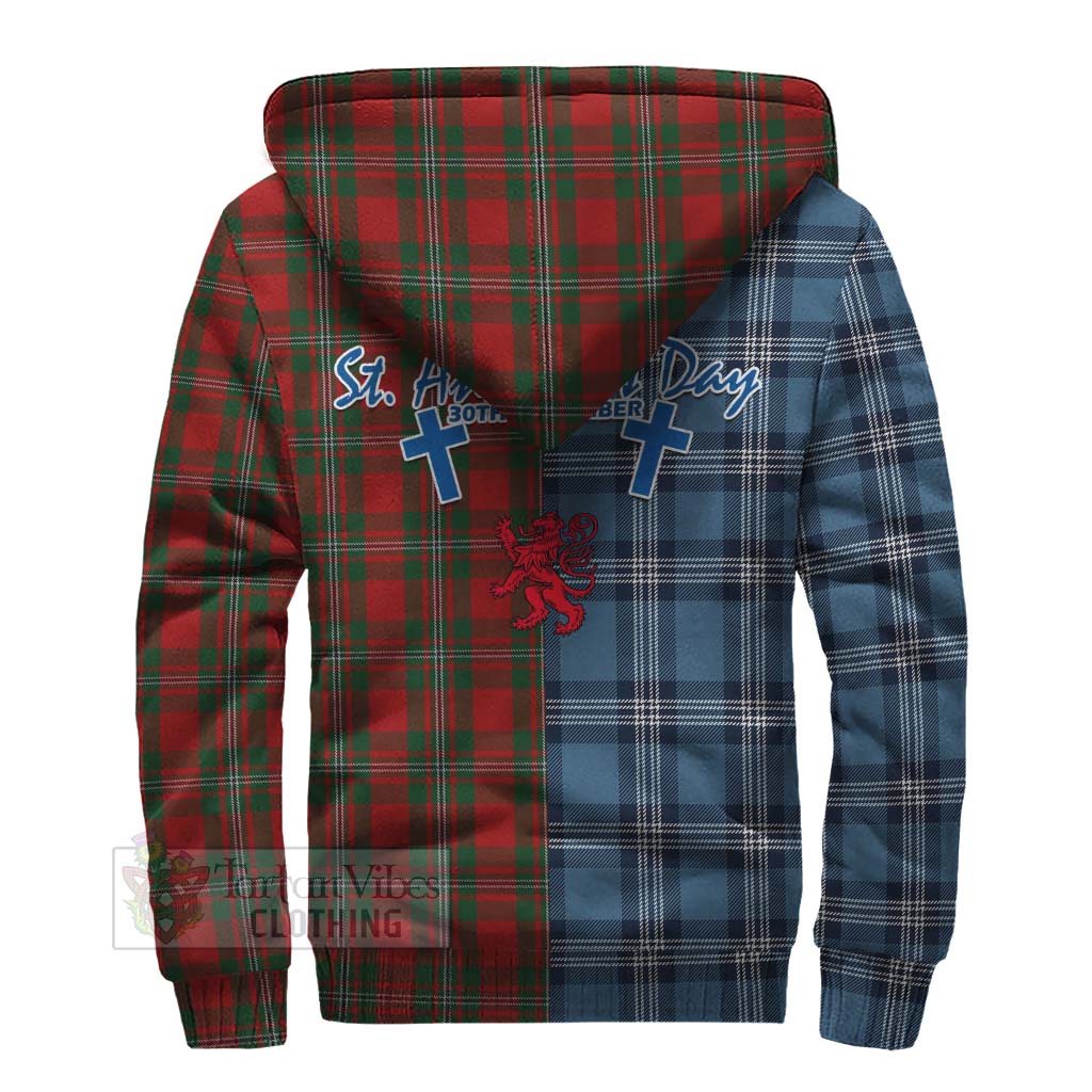 Tartan Vibes Clothing MacGregor (McGregor) Tartan Sherpa Hoodie Happy St. Andrew's Day Half Tartan Style