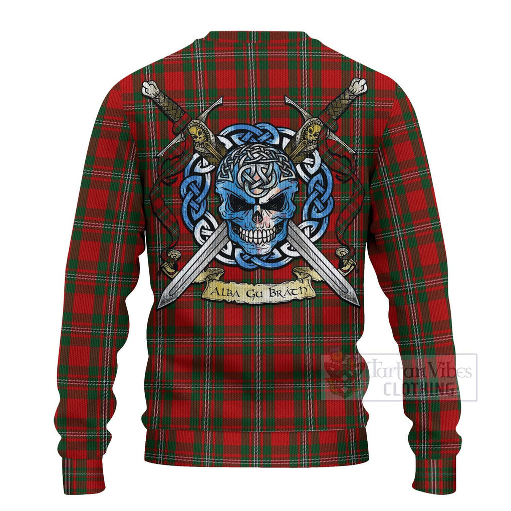 MacGregor (McGregor) Tartan Ugly Sweater with Family Crest Celtic Skull Style - Tartan Vibes Clothing
