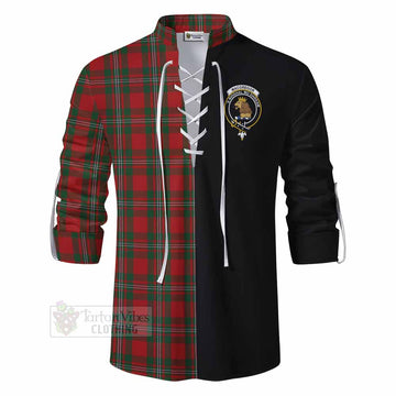 MacGregor (McGregor) Tartan Ghillie Kilt Shirt with Family Crest and Half Of Me Style