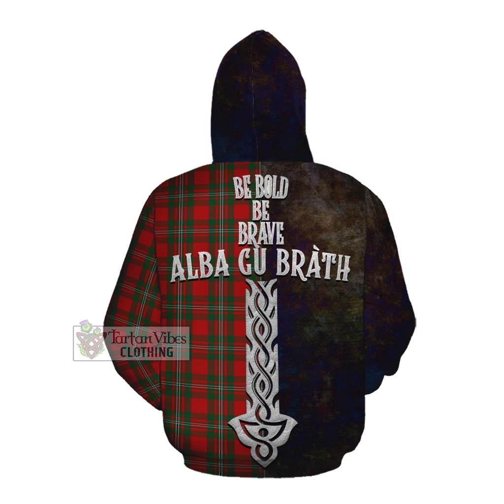 MacGregor (McGregor) Tartan Family Crest Cotton Hoodie Alba Gu Brath Be Brave Lion Ancient Style Pullover Hoodie - Tartan Vibes Clothing