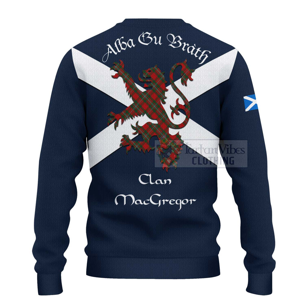 Tartan Vibes Clothing MacGregor (McGregor) Tartan Lion Rampant Knitted Sweater – Proudly Display Your Heritage with Alba Gu Brath and Clan Name