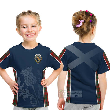 MacGregor (McGregor) Tartan Kid T-Shirt with Family Crest and Scottish Thistle Vibes Sport Style