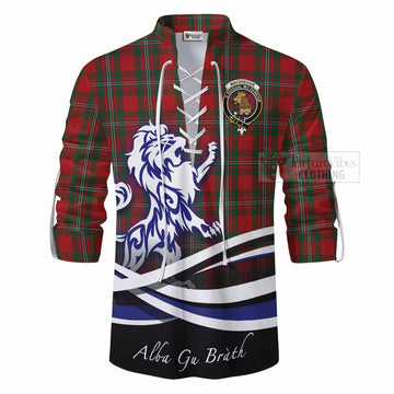 MacGregor (McGregor) Tartan Ghillie Kilt Shirt with Alba Gu Brath Regal Lion Emblem