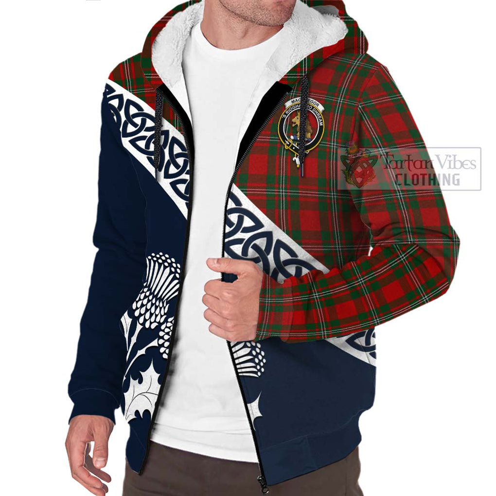 MacGregor (McGregor) Tartan Sherpa Hoodie Featuring Thistle and Scotland Map - Tartan Vibes Clothing
