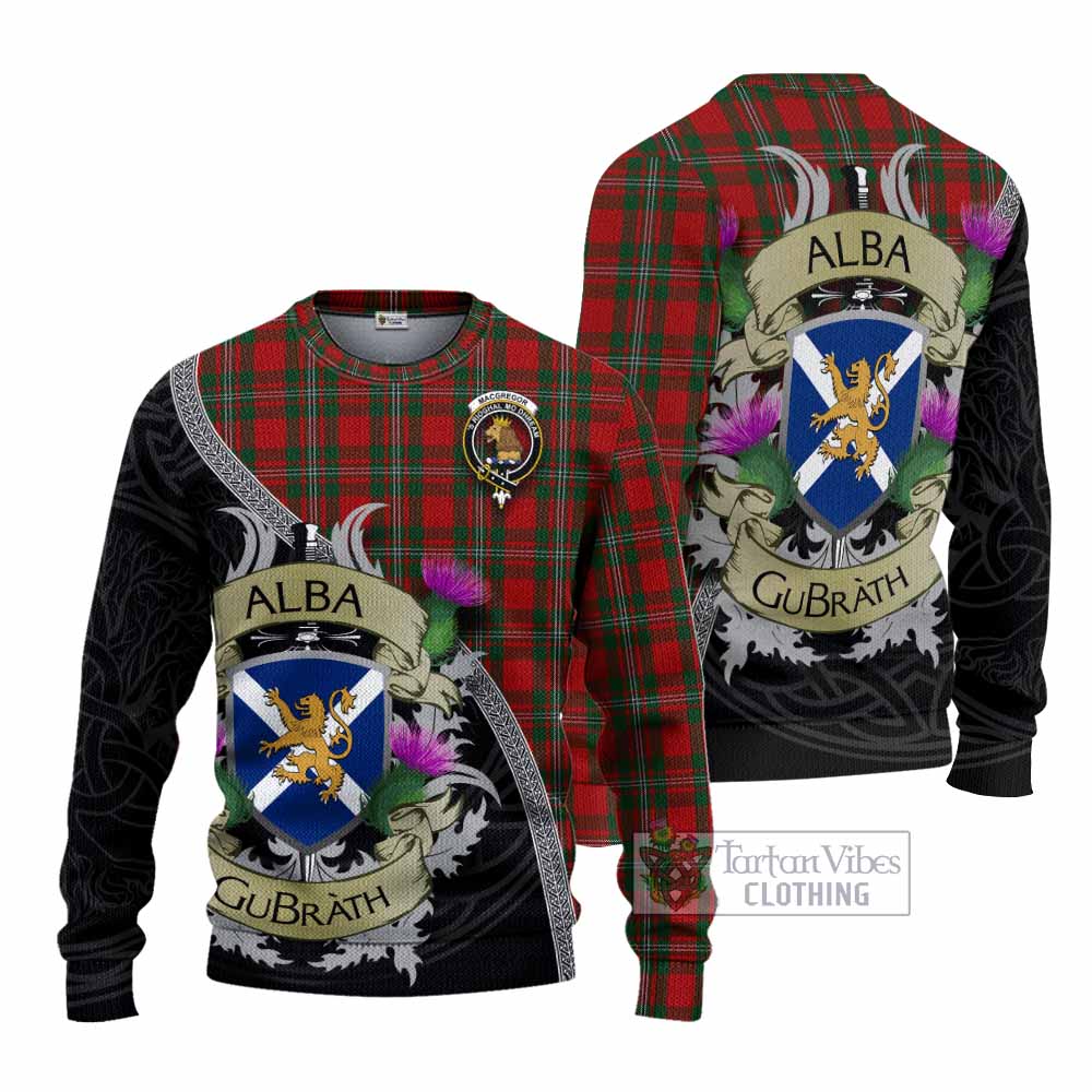 MacGregor (McGregor) Tartan Family Crest Knitted Sweater Lion Rampant Royal Thistle Shield Celtic Inspired - Tartan Vibes Clothing
