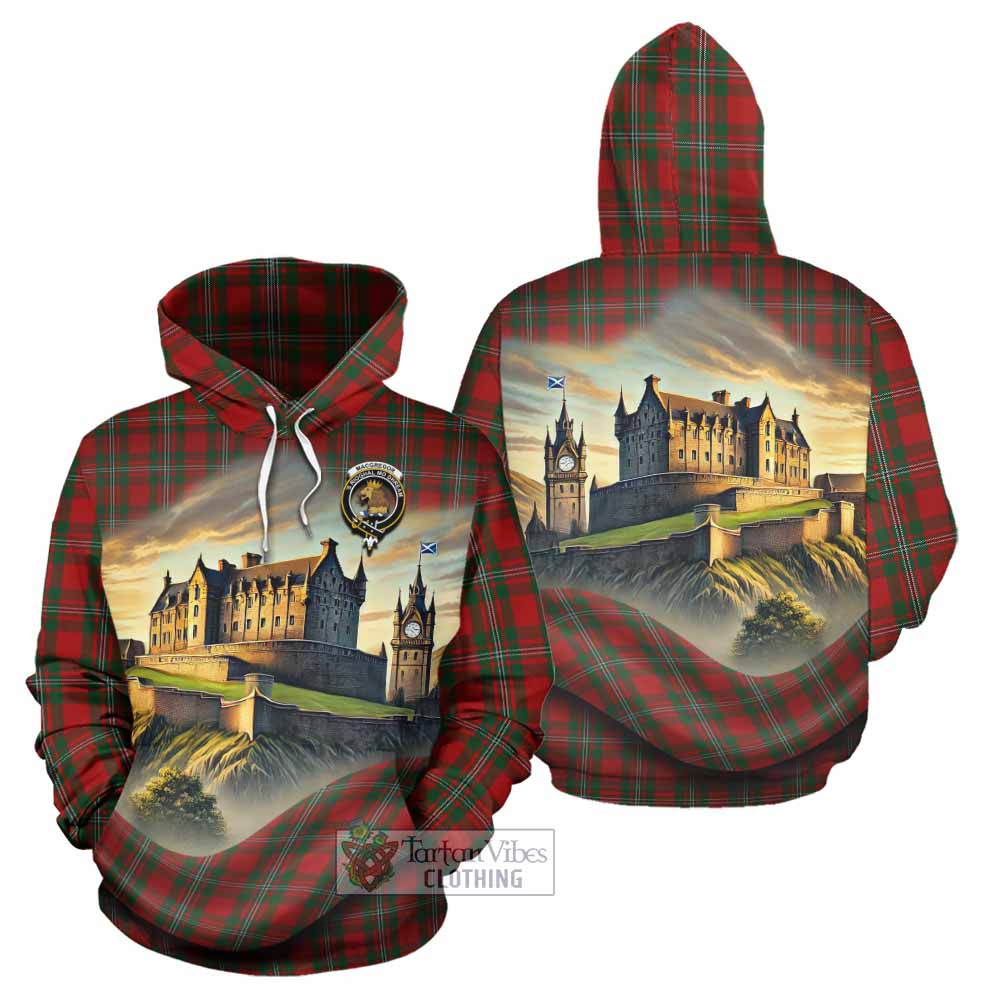 MacGregor (McGregor) Tartan Family Crest Hoodie with Scottish Ancient Castle Style - Tartan Vibes Clothing