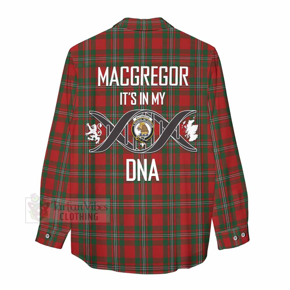 Tartan Vibes Clothing MacGregor (McGregor) Tartan Women's Casual Shirt with Family Crest DNA In Me Style