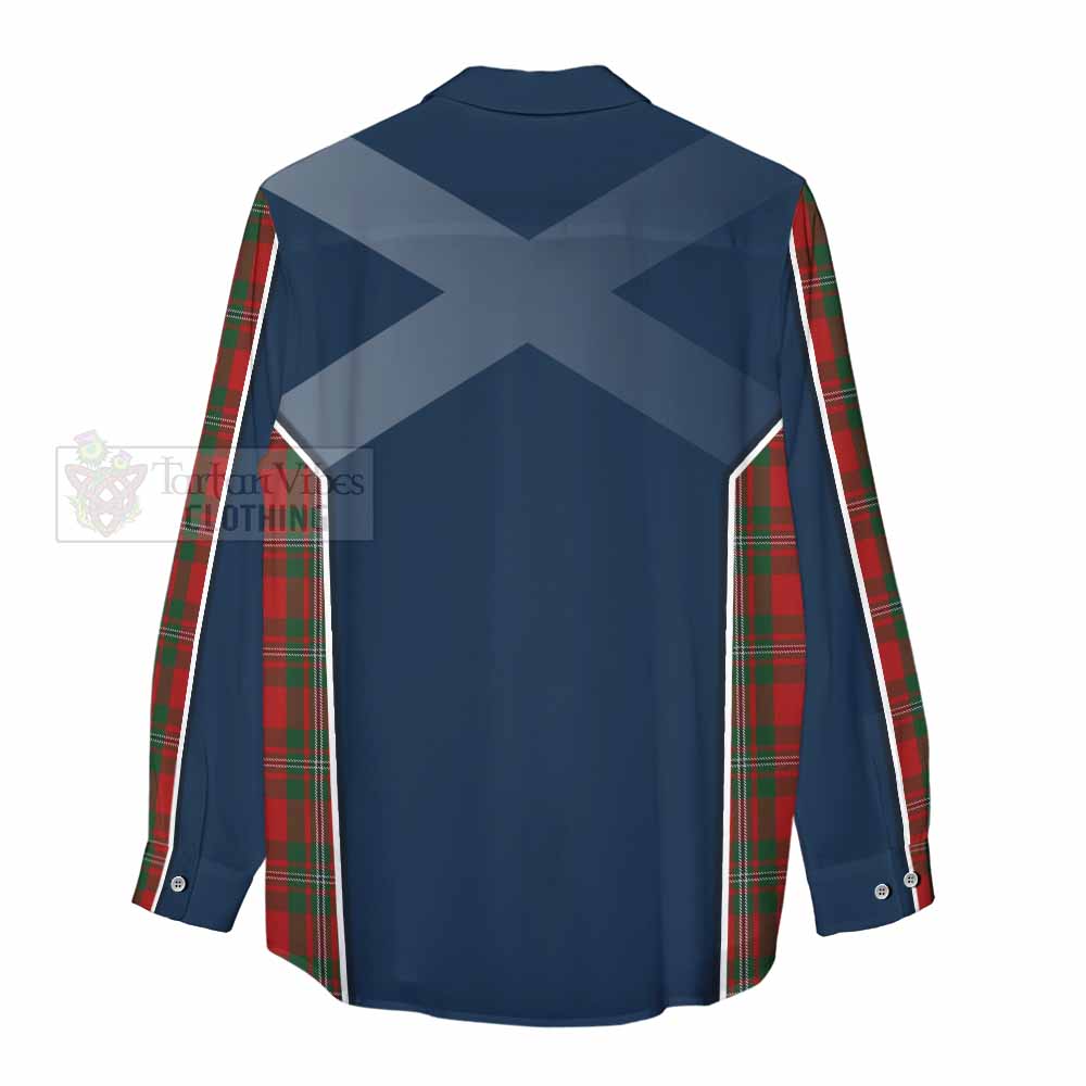 Tartan Vibes Clothing MacGregor (McGregor) Tartan Women's Casual Shirt with Family Crest and Lion Rampant Vibes Sport Style