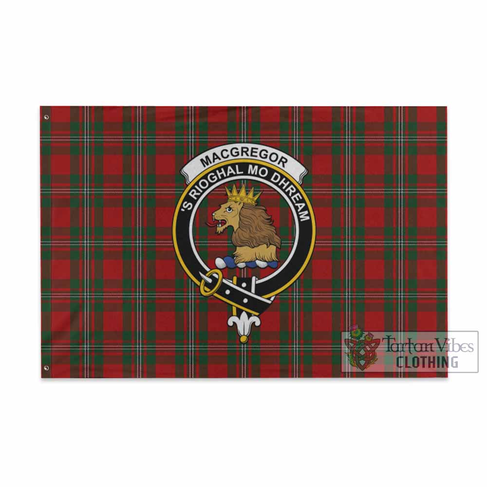 Tartan Vibes Clothing MacGregor (McGregor) Tartan House Flag with Family Crest