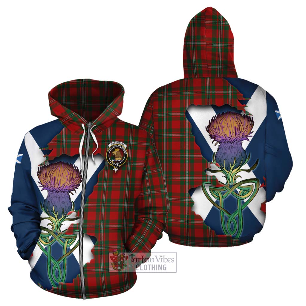 MacGregor (McGregor) Tartan Family Crest Cotton Hoodie Scottish Thistle Celtic Inspired Zip Hoodie - Tartan Vibes Clothing