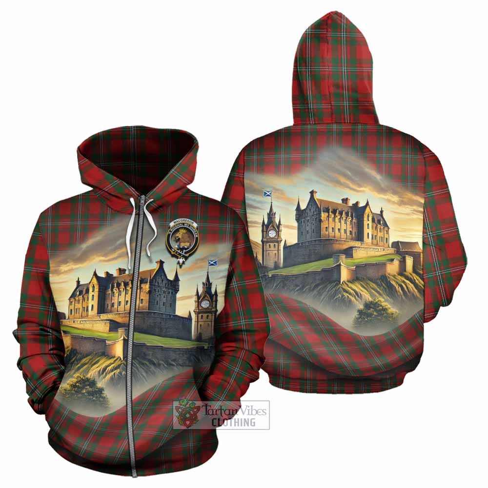 MacGregor (McGregor) Tartan Family Crest Hoodie with Scottish Ancient Castle Style Zip Hoodie - Tartan Vibes Clothing