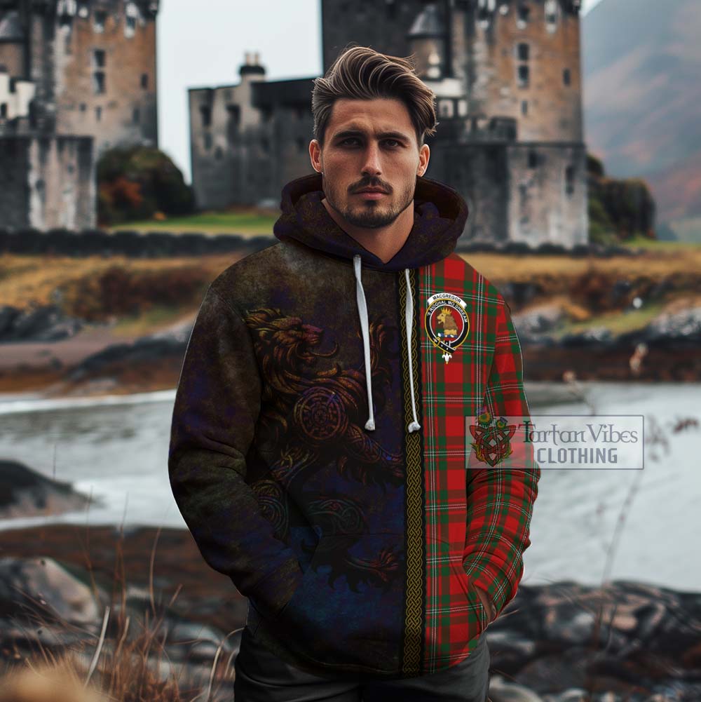 MacGregor (McGregor) Tartan Family Crest Cotton Hoodie Alba Gu Brath Be Brave Lion Ancient Style - Tartan Vibes Clothing