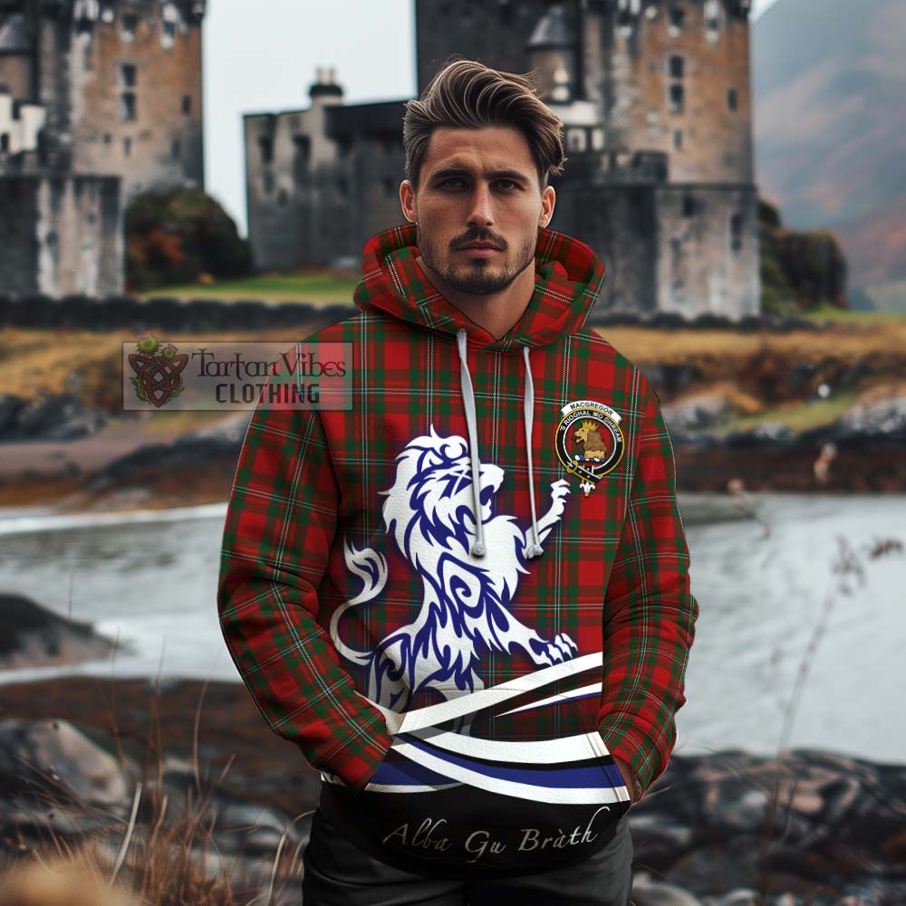 Tartan Vibes Clothing MacGregor (McGregor) Tartan Cotton Hoodie with Alba Gu Brath Regal Lion Emblem