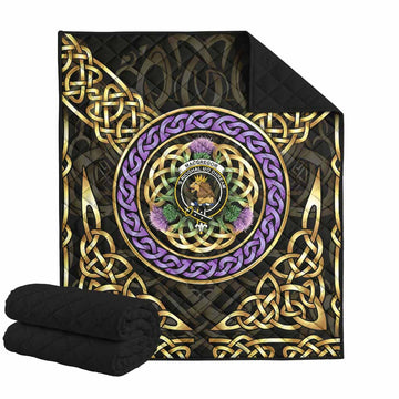 MacGregor (McGregor) Clan Crest Premium Quilt Celtic Scottish Thistle Super King Quilt 91" x 110" - Tartan Vibes Clothing