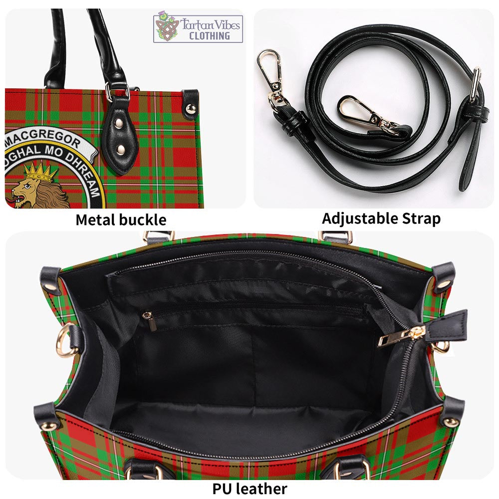 Tartan Vibes Clothing MacGregor Modern Tartan Luxury Leather Handbags with Family Crest