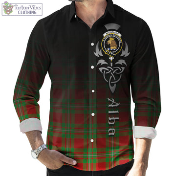 MacGregor Modern Tartan Long Sleeve Button Up Featuring Alba Gu Brath Family Crest Celtic Inspired