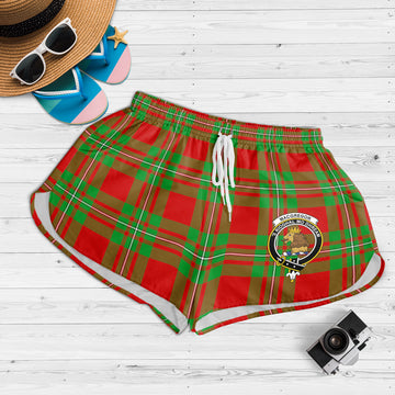 MacGregor Modern Tartan Womens Shorts with Family Crest