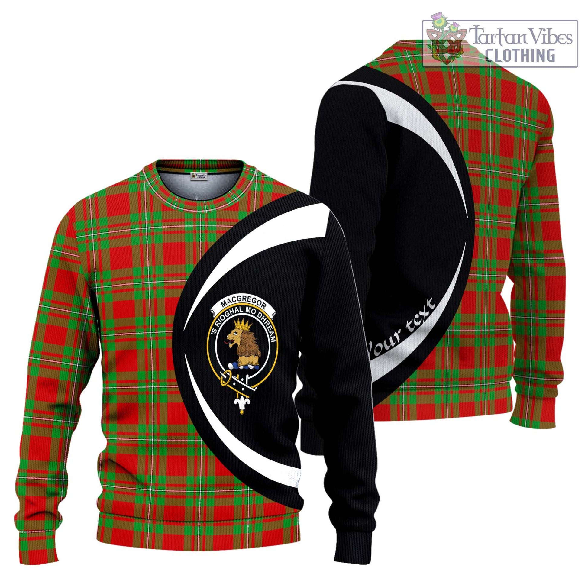 MacGregor Modern Tartan Knitted Sweater with Family Crest Circle Style Unisex - Tartan Vibes Clothing