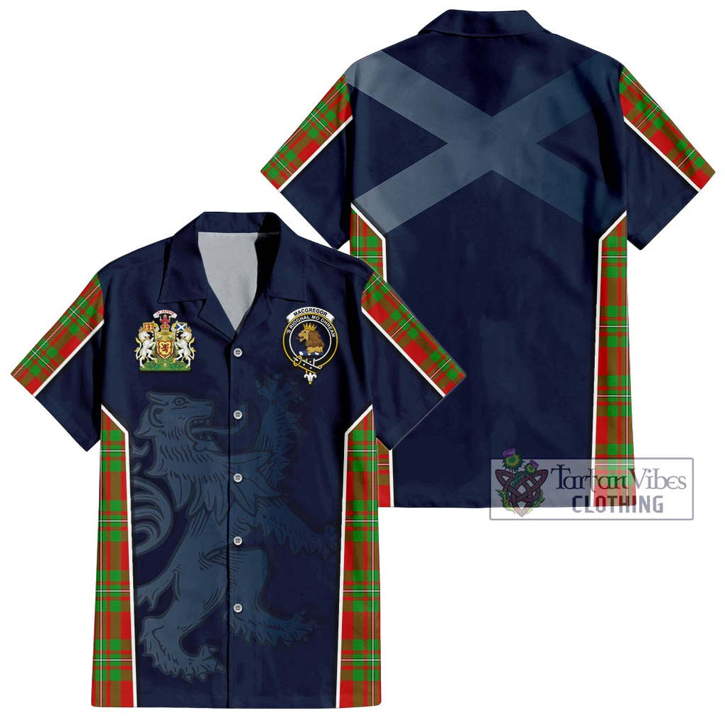 MacGregor Modern Tartan Short Sleeve Button Shirt with Family Crest and Lion Rampant Vibes Sport Style Kid - Tartan Vibes Clothing