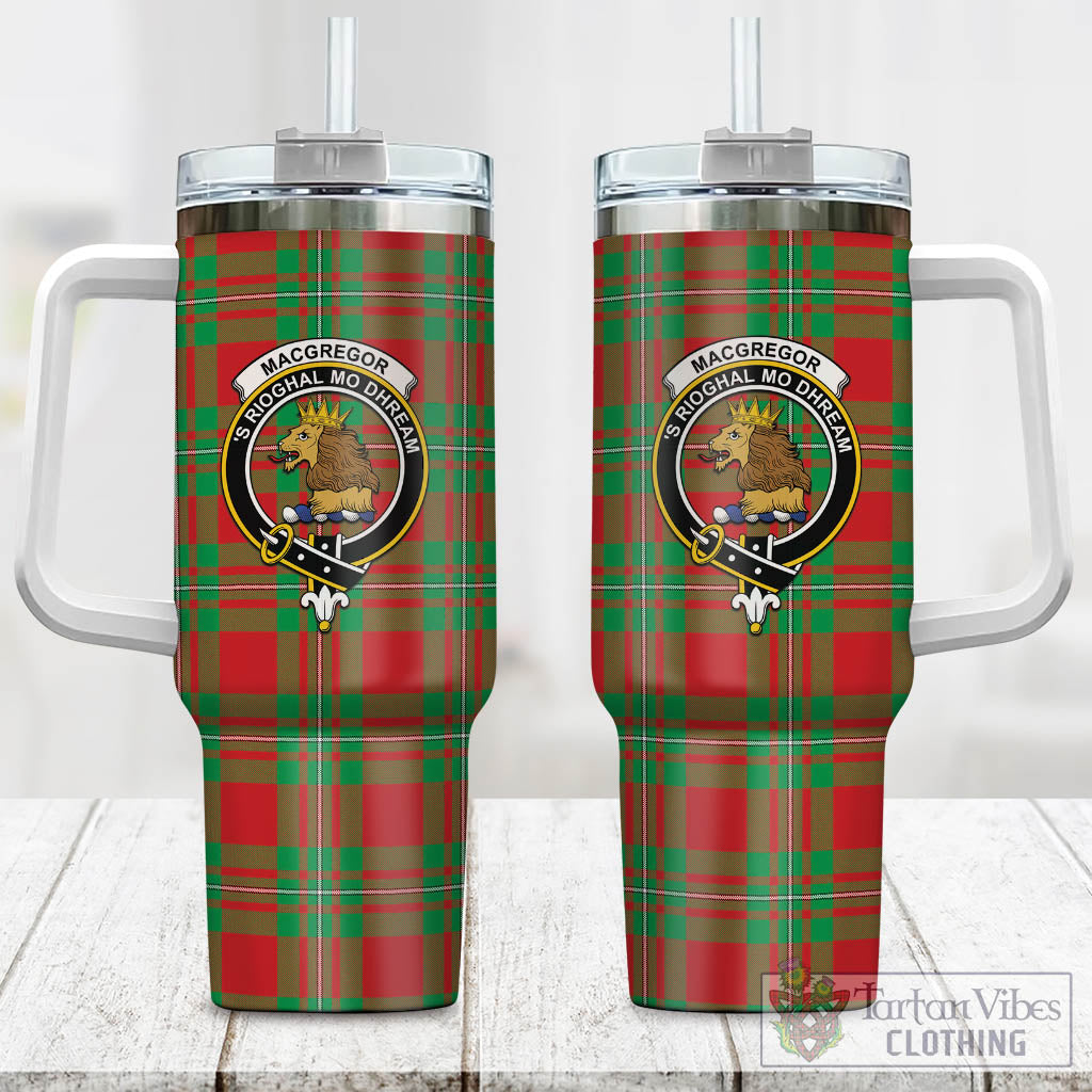 Tartan Vibes Clothing MacGregor Modern Tartan and Family Crest Tumbler with Handle