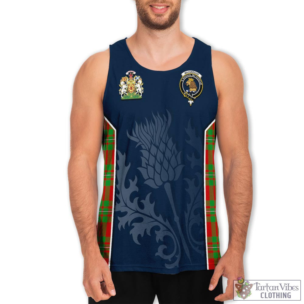 Tartan Vibes Clothing MacGregor Modern Tartan Men's Tanks Top with Family Crest and Scottish Thistle Vibes Sport Style