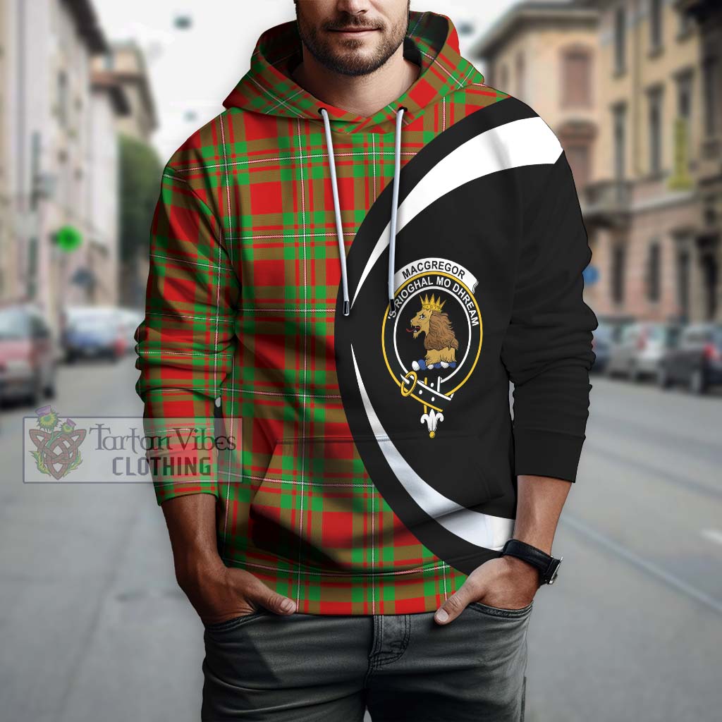 Tartan Vibes Clothing MacGregor Modern Tartan Hoodie with Family Crest Circle Style