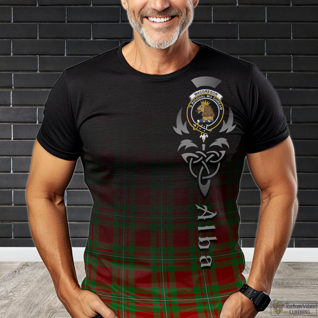 Tartan Vibes Clothing MacGregor Modern Tartan T-Shirt Featuring Alba Gu Brath Family Crest Celtic Inspired