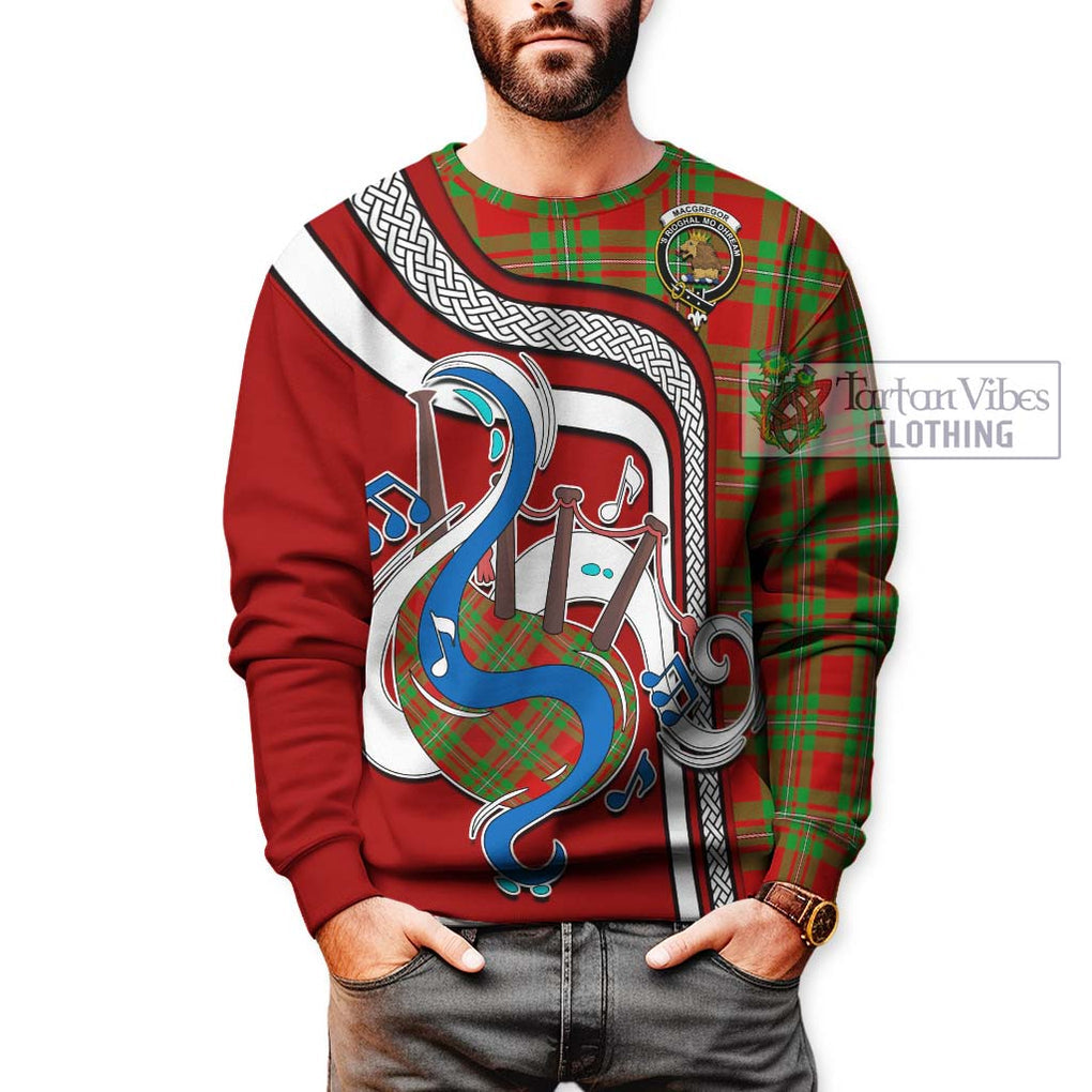 Tartan Vibes Clothing MacGregor Modern Tartan Sweatshirt with Epic Bagpipe Style