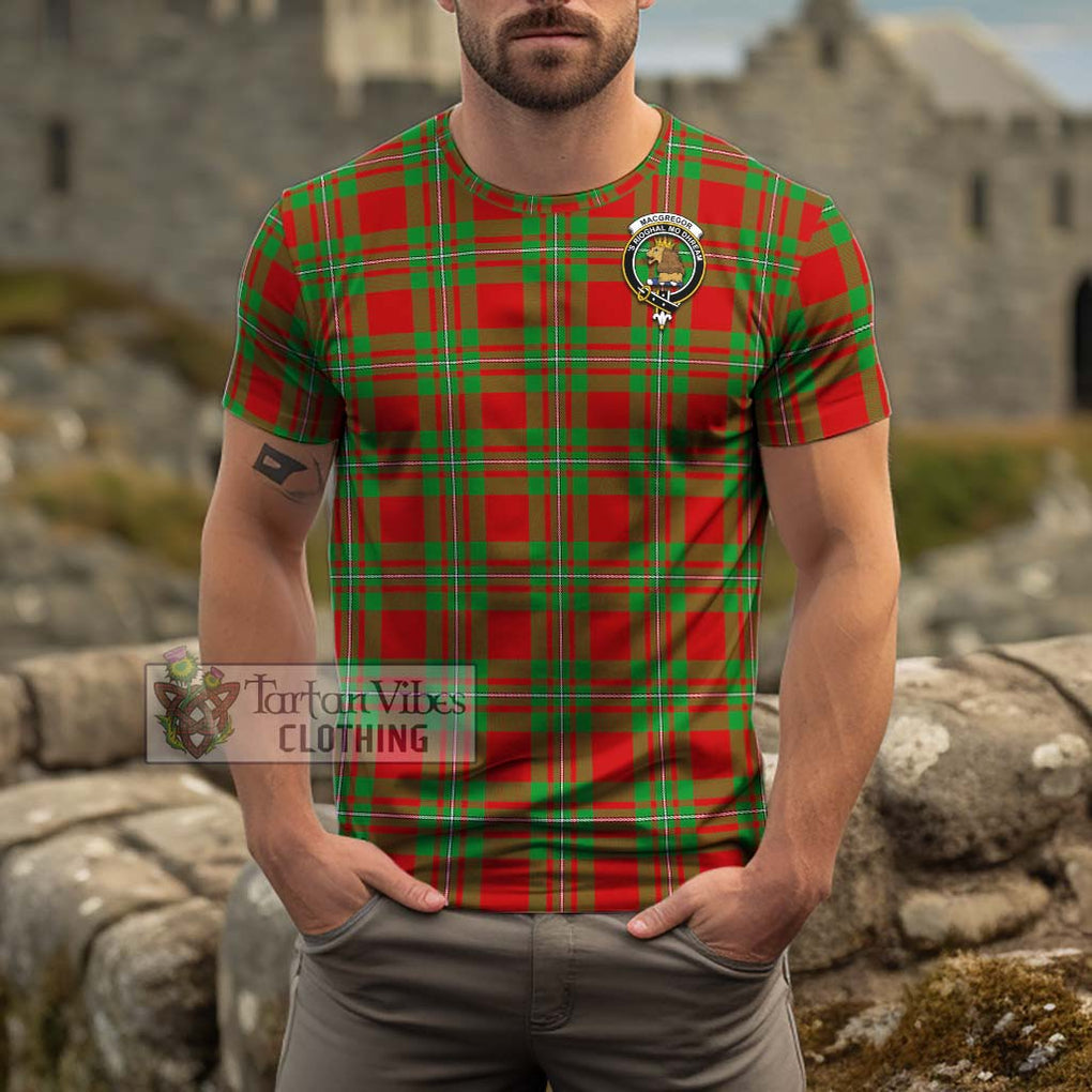 MacGregor Modern Tartan Cotton T-Shirt with Family Crest Men's Shirt - Tartanvibesclothing Shop