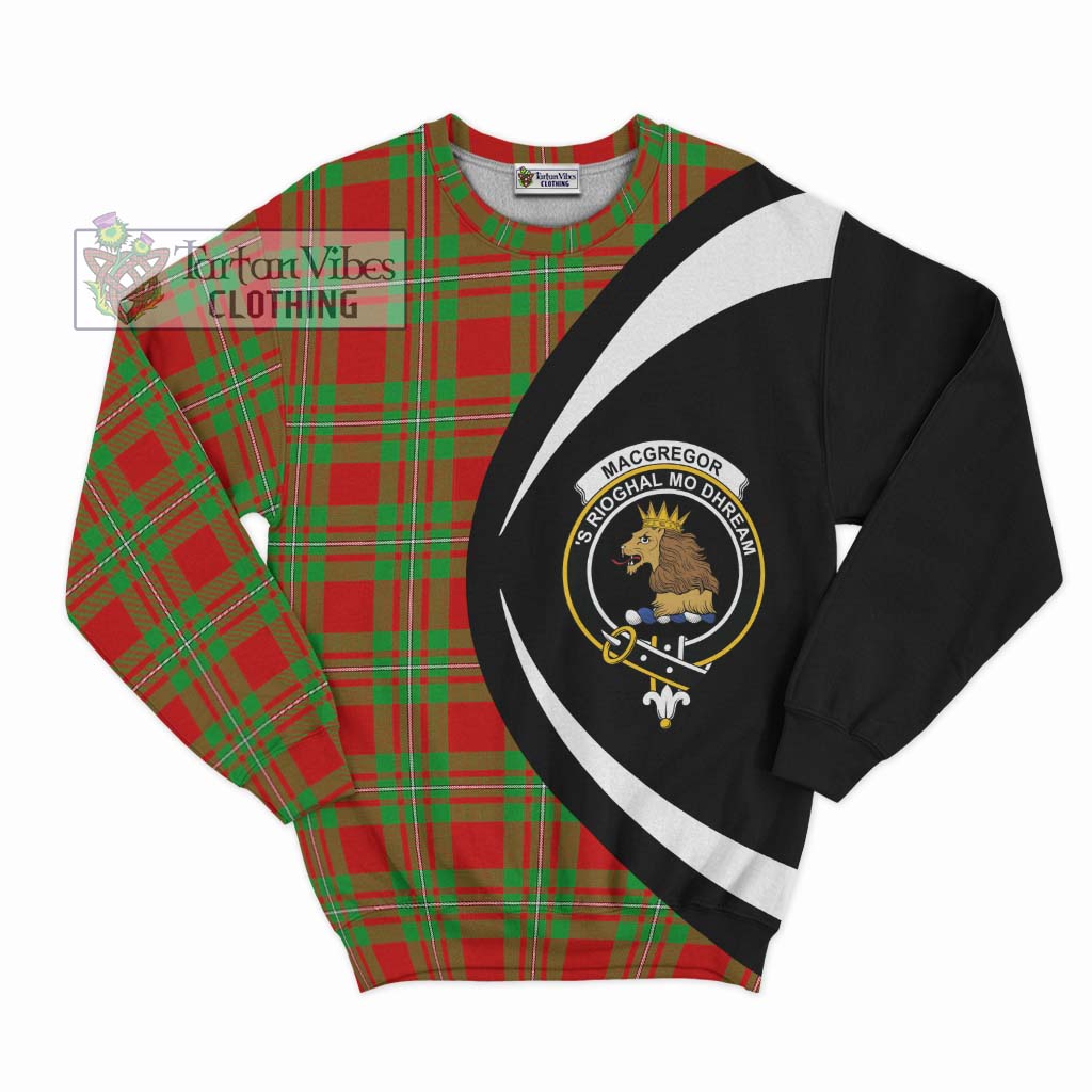 MacGregor Modern Tartan Sweatshirt with Family Crest Circle Style Unisex - Tartan Vibes Clothing