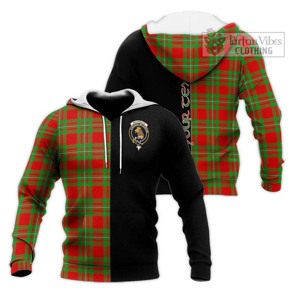 MacGregor Modern Tartan Knitted Hoodie with Family Crest and Half Of Me Style Unisex Knitted Pullover Hoodie - Tartanvibesclothing Shop