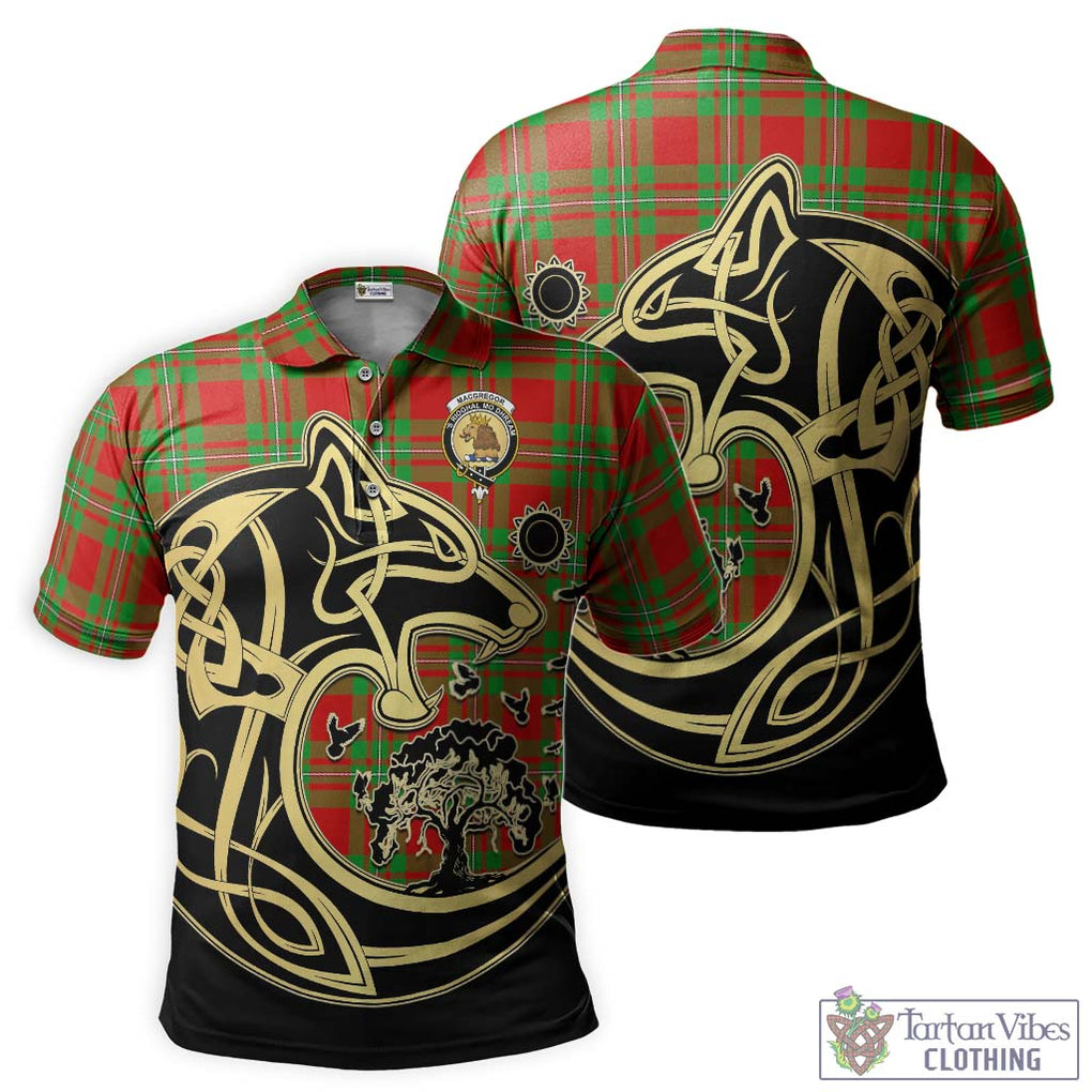 MacGregor Modern Tartan Polo Shirt with Family Crest Celtic Wolf Style Kid - Tartanvibesclothing Shop