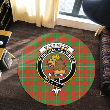 MacGregor Modern Tartan Round Rug with Family Crest