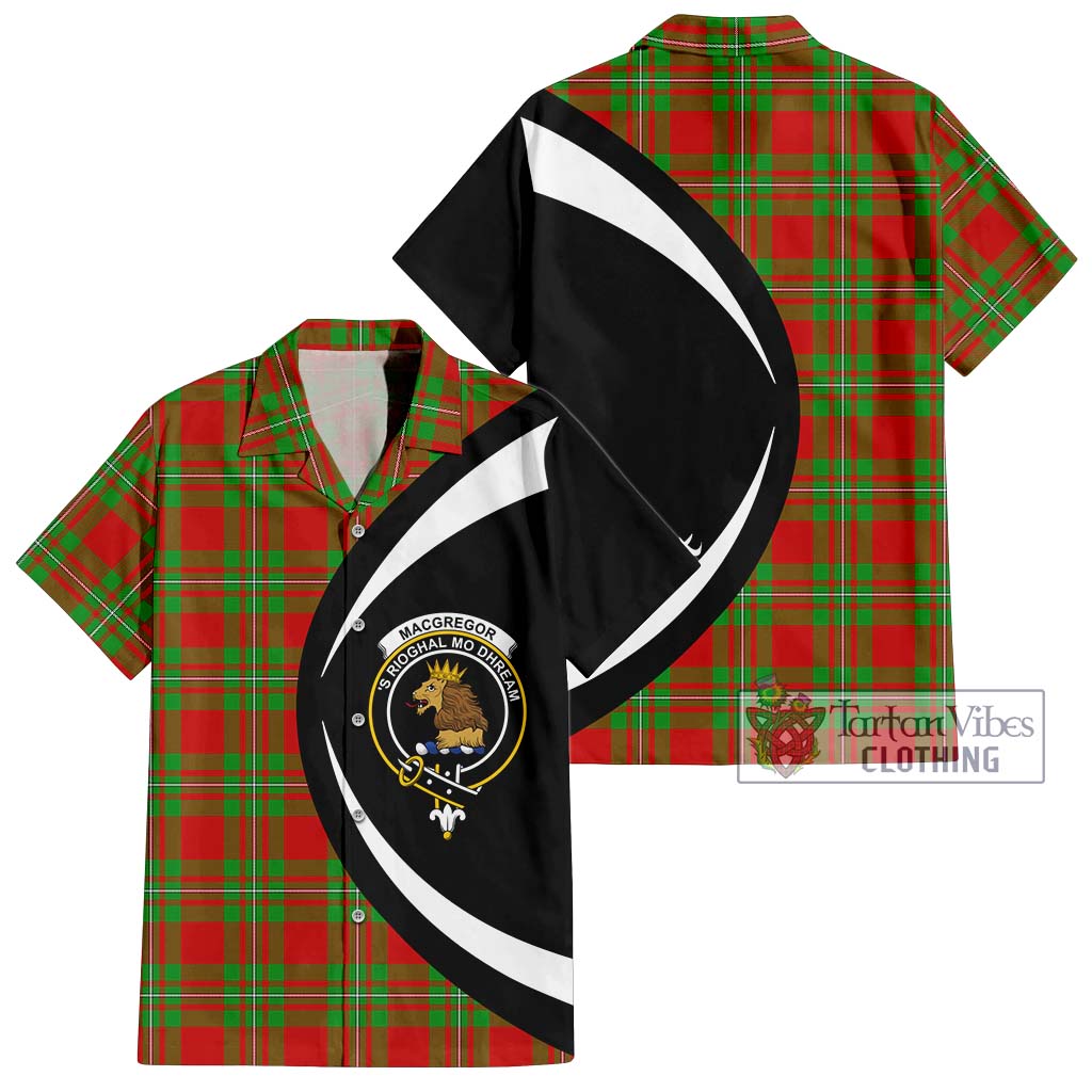 MacGregor Modern Tartan Short Sleeve Button Up with Family Crest Circle Style Kid - Tartan Vibes Clothing