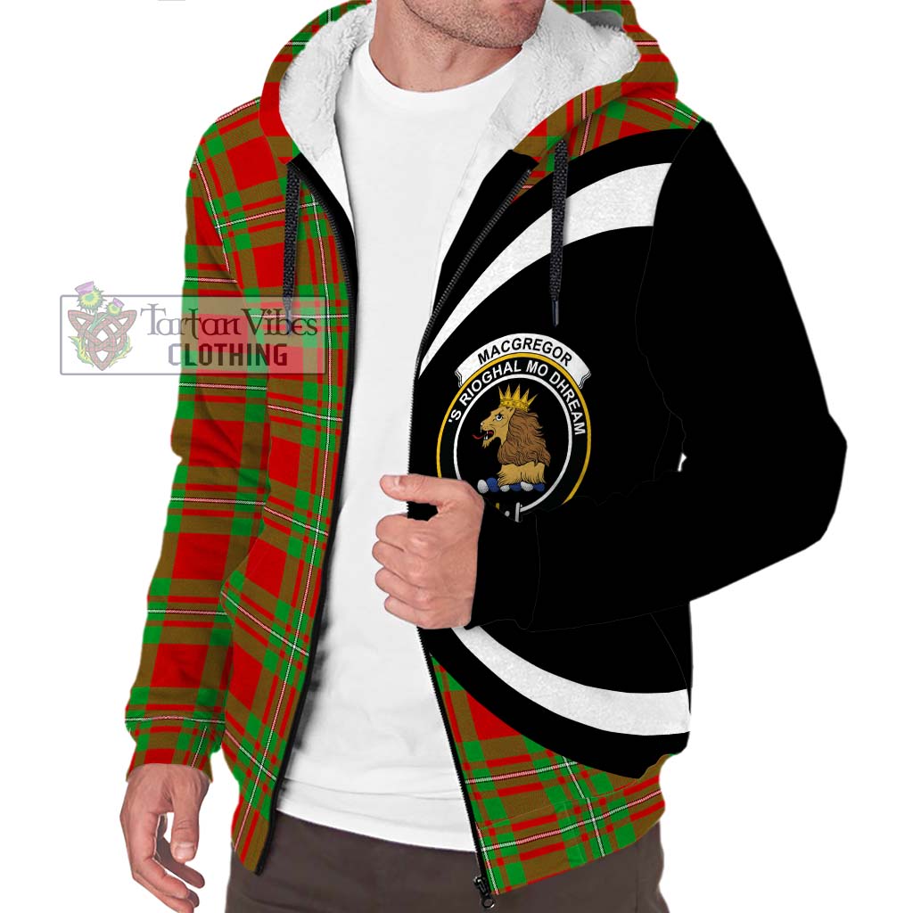 MacGregor Modern Tartan Sherpa Hoodie with Family Crest Circle Style Unisex S - Tartan Vibes Clothing