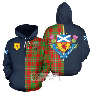 MacGregor Modern Tartan Hoodie Alba with Scottish Lion Royal Arm Half Style