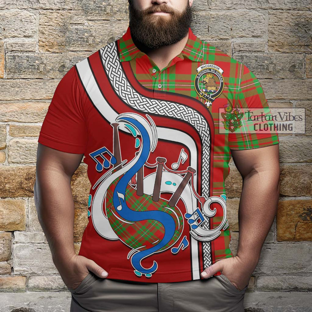 Tartan Vibes Clothing MacGregor Modern Tartan Polo Shirt with Epic Bagpipe Style