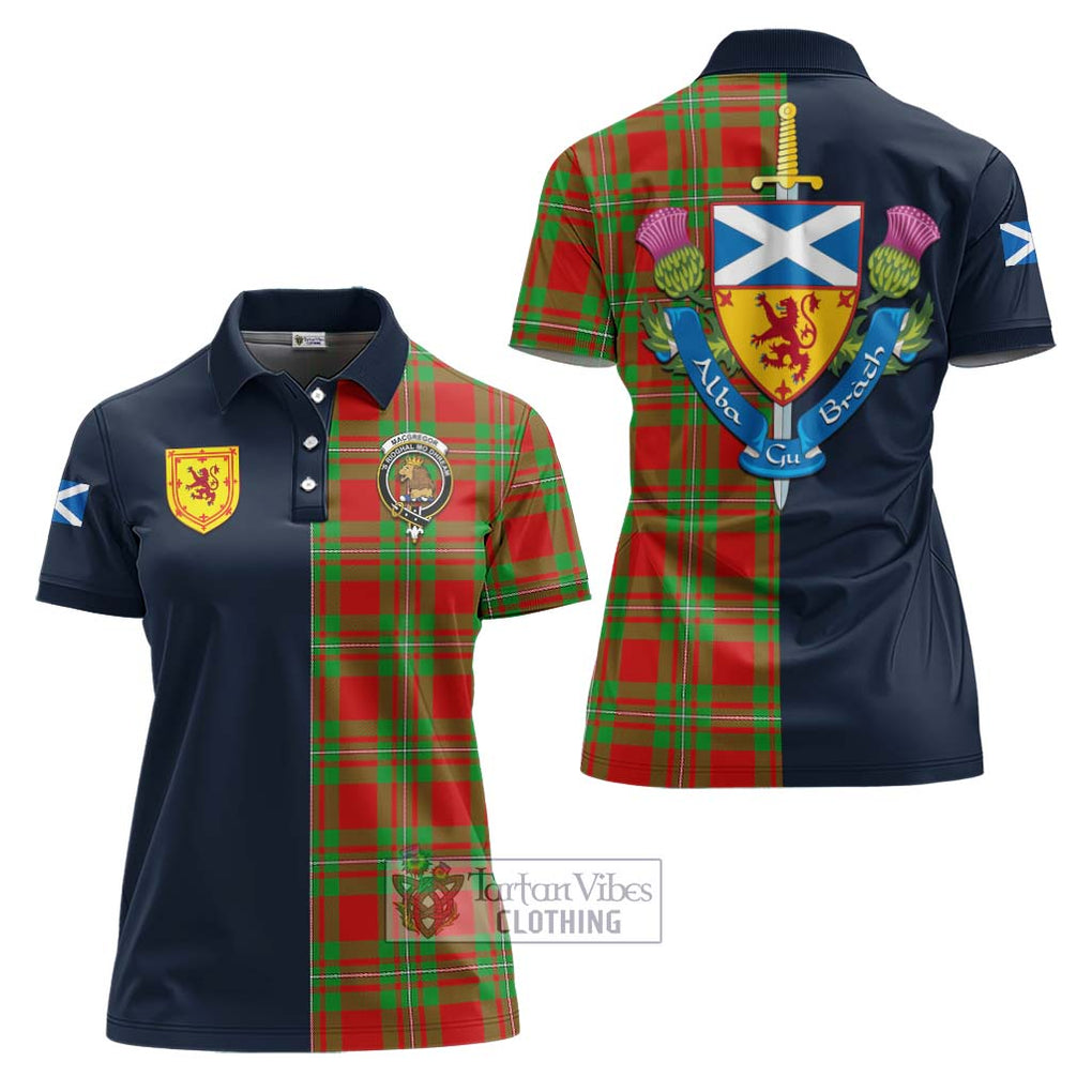 Tartan Vibes Clothing MacGregor Modern Tartan Women's Polo Shirt with Scottish Lion Royal Arm Half Style