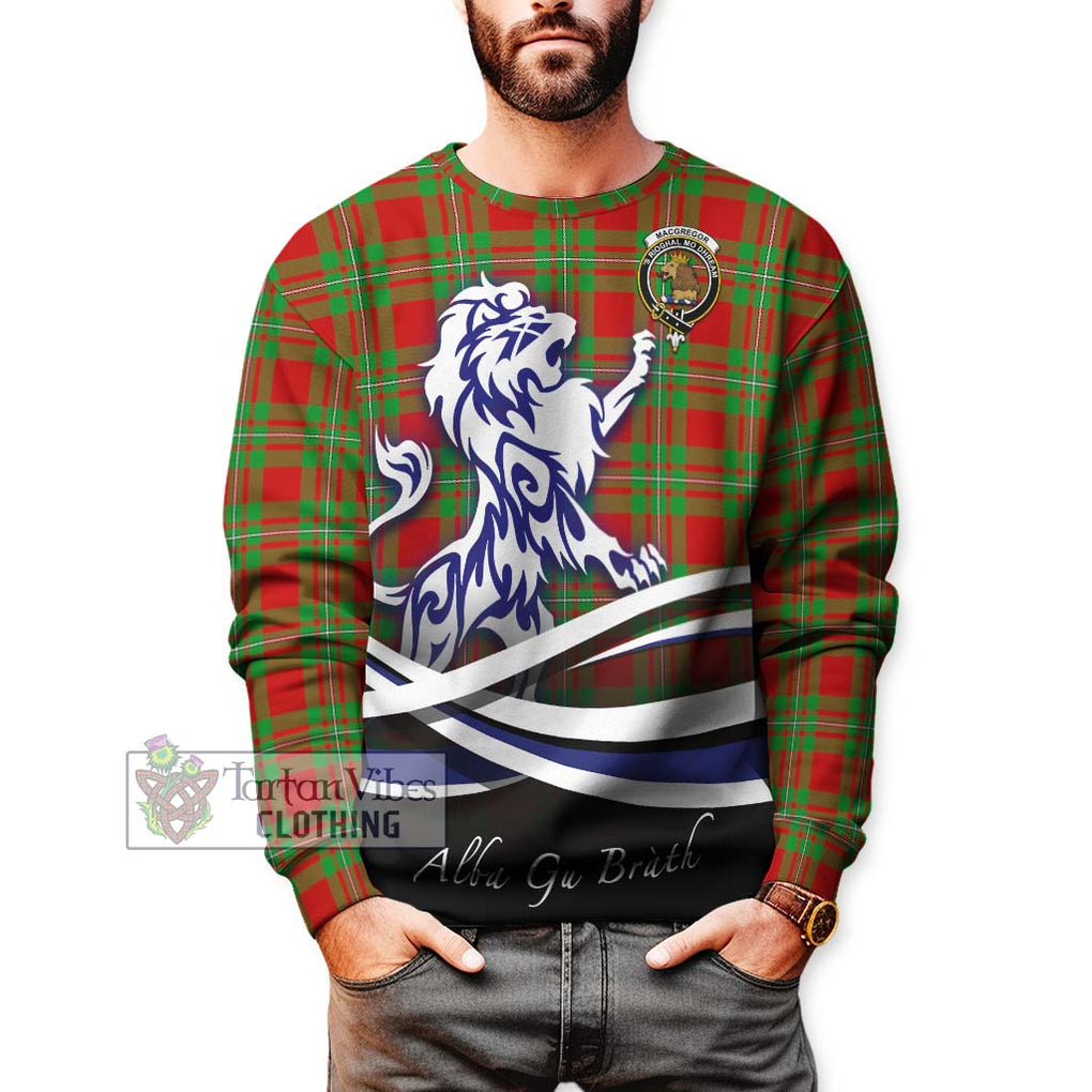 MacGregor Modern Tartan Sweatshirt with Alba Gu Brath Regal Lion Emblem Unisex - Tartanvibesclothing Shop