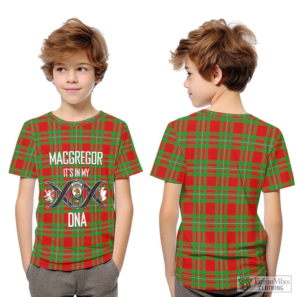 MacGregor Modern Tartan Kid T-Shirt with Family Crest DNA In Me Style Youth XL Size14 - Tartanvibesclothing Shop