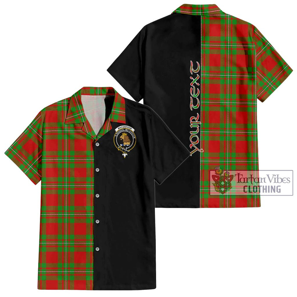 MacGregor Modern Tartan Short Sleeve Button Shirt with Family Crest and Half Of Me Style Kid - Tartanvibesclothing Shop