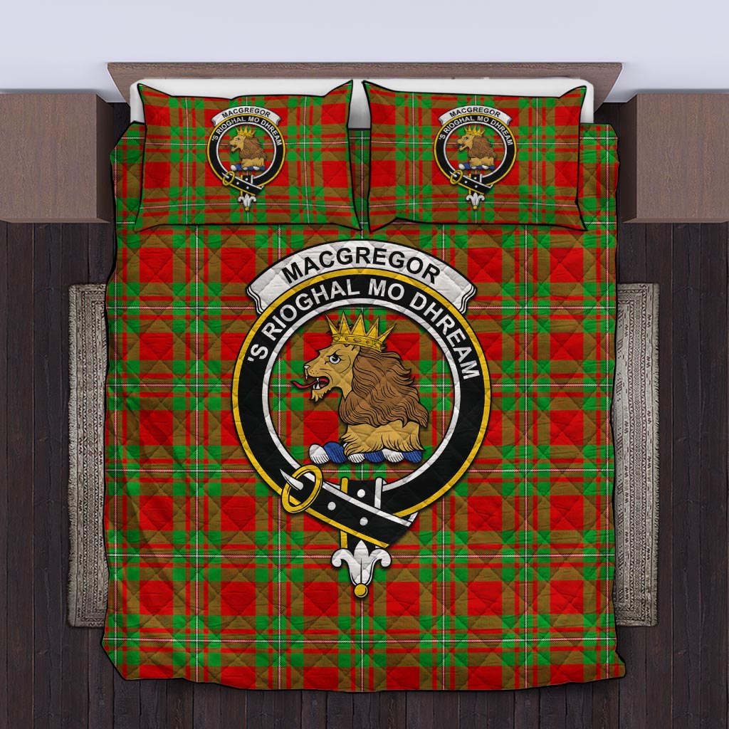 MacGregor Modern Tartan Quilt Bed Set with Family Crest Twin - Tartan Vibes Clothing