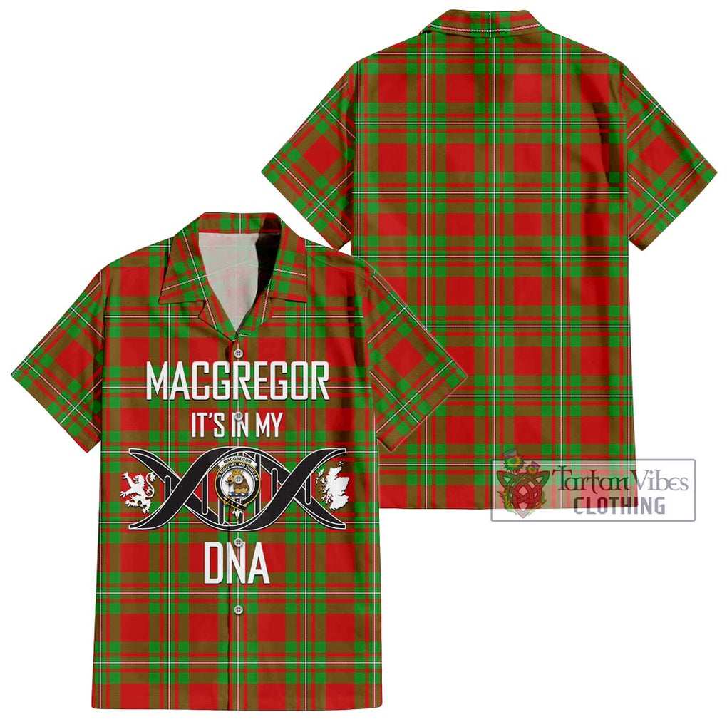 MacGregor Modern Tartan Short Sleeve Button Shirt with Family Crest DNA In Me Style Kid - Tartanvibesclothing Shop