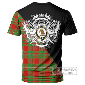 MacGregor Modern Tartan T-Shirt with Family Crest and Military Logo Style