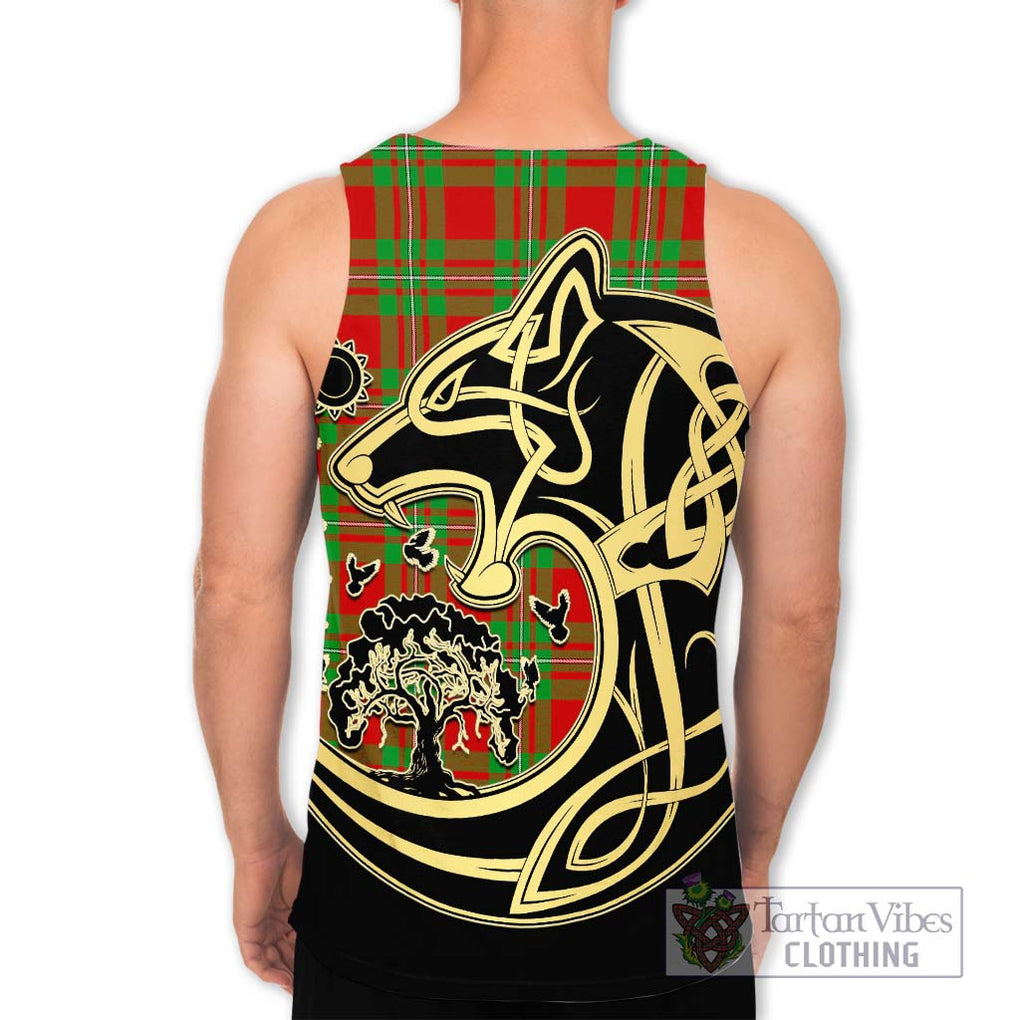 MacGregor Modern Tartan Men's Tank Top with Family Crest Celtic Wolf Style - Tartan Vibes Clothing