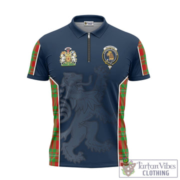 MacGregor Modern Tartan Zipper Polo Shirt with Family Crest and Lion Rampant Vibes Sport Style