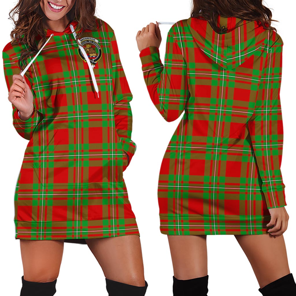 MacGregor Modern Tartan Hoodie Dress with Family Crest - Tartan Vibes Clothing